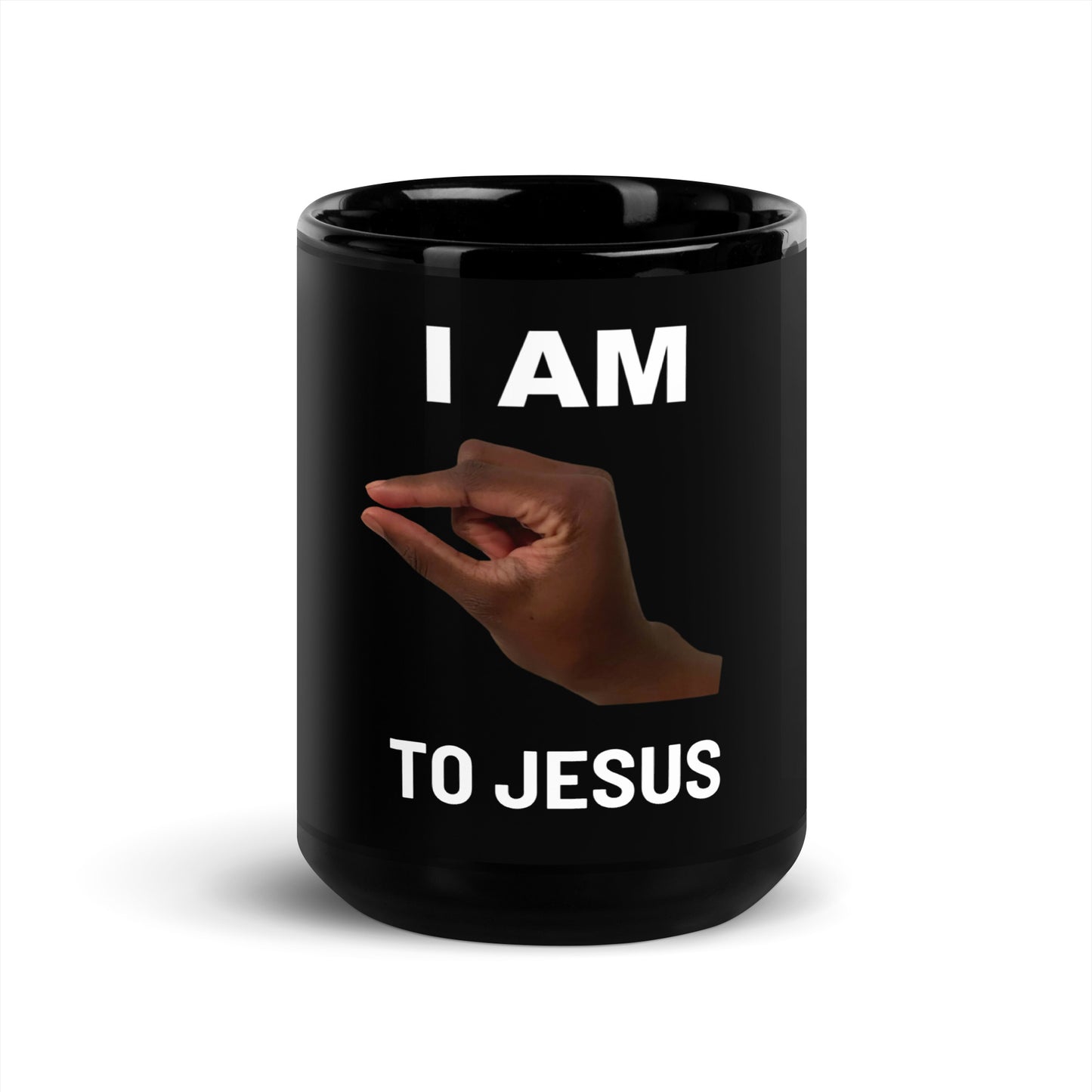 Im This Close to Jesus V1 - Black mug